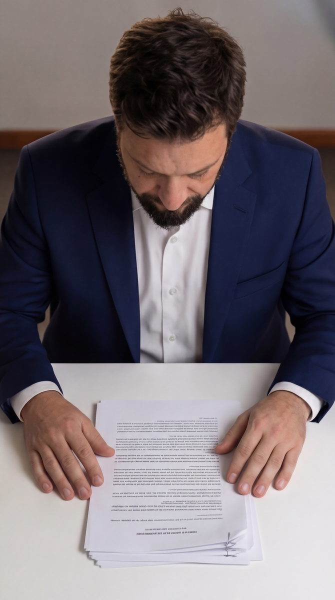 Eric Salomone Strunz revisa documentos de gestión institucional — Gerente de RRHH y Relaciones Institucionales en ENARGAS, administración pública Argentina