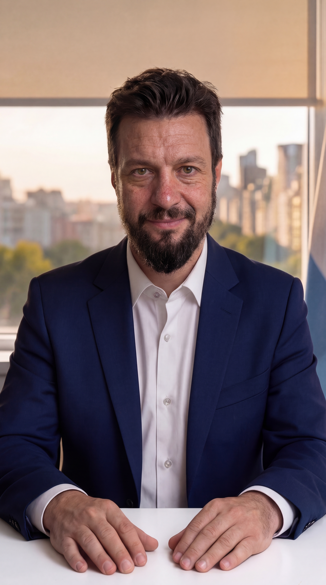 Eric Salomone Strunz retrato formal como responsable de RRHH en ENARGAS — liderazgo en la gestión de personas del sector público argentino
